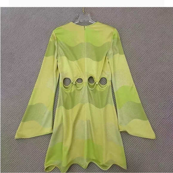 Alexis Yellow and Green Mini Dress - Picture 6 of 7